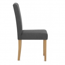 Chaise Chêne Tissu - Jackson Gris Foncé