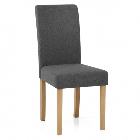 Chaise Chêne Tissu - Jackson Gris Foncé