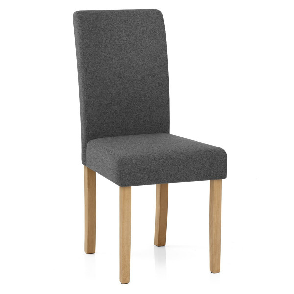 Chaise Chêne Tissu - Jackson Gris Foncé Chaise Chêne Tissu - Jackson Gris Foncé