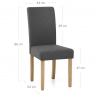 Chaise Chêne Tissu - Jackson Gris Foncé