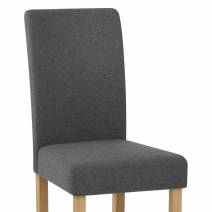 Chaise Chêne Tissu - Jackson Gris Foncé