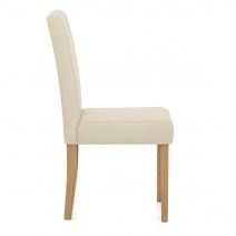 Chaise Chêne Tissu - Jackson Crème