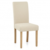 Chaise Chêne Tissu - Jackson Crème