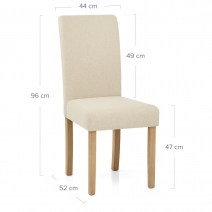 Chaise Chêne Tissu - Jackson Crème