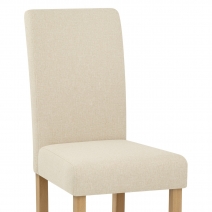 Chaise Chêne Tissu - Jackson Crème