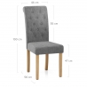 Chaise Bois Tissu - Portland Gris