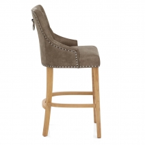 Chaise de Bar Chêne Faux Cuir - Ascot Antique Marron