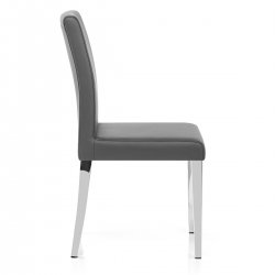 Chaise Faux Cuir Chrome - Dash Noir