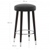 Tabouret de Bar Bois Cuir Croûté - Conrad Noir