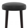 Tabouret de Bar Bois Cuir Croûté - Conrad Noir