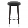 Tabouret de Bar Bois Cuir Croûté - Conrad Noir