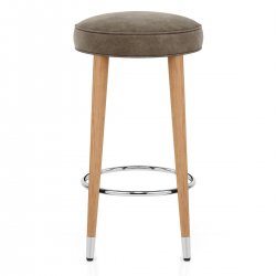 Tabouret de Bar Faux Cuir Chêne - Conrad Marron