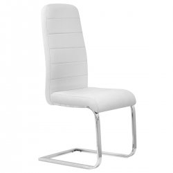 Chaise Faux Cuir Chrome - Monet Blanc