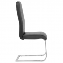 Chaise Faux Cuir Chrome - Monet Noir