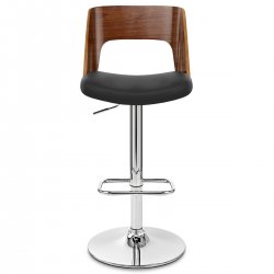 Chaise de Bar Bois Chrome - Carmen Crème