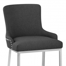Tabouret Tissu Chrome - Blush Gris Foncé