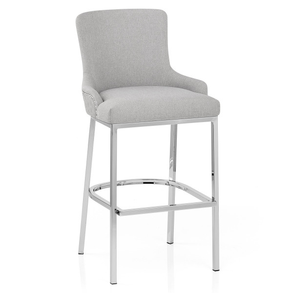 Tabouret Tissu Chrome - Blush Gris Tabouret Tissu Chrome - Blush Gris