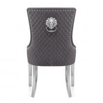 Chaise Métal Velours - Fontaine Gris