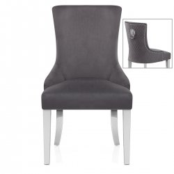 Chaise Métal Velours - Fontaine Gris