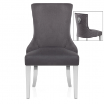 Chaise Métal Velours - Fontaine Gris