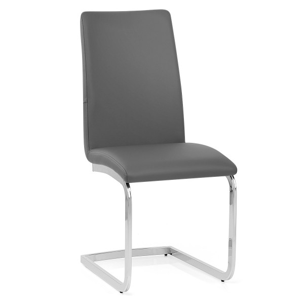 Chaise Métal Faux Cuir - Jordan Gris Foncé Chaise Métal Faux Cuir - Jordan Gris Foncé