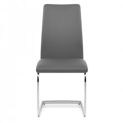 Chaise Métal Faux Cuir - Jordan Gris Foncé