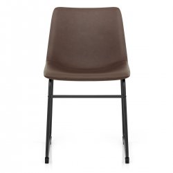 Chaise Simili Cuir - Bucket Marron