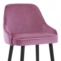 Chaise de Bar Bois Velours - Glam Rose