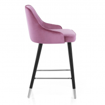 Chaise de Bar Bois Velours - Glam Rose