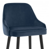 Chaise de Bar Bois Velours - Glam Bleu