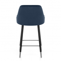 Chaise de Bar Bois Velours - Glam Bleu