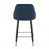 Chaise de Bar Bois Velours - Glam Bleu