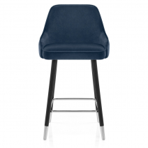 Chaise de Bar Bois Velours - Glam Bleu