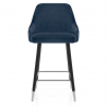 Chaise de Bar Bois Velours - Glam Bleu