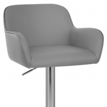 Chaise de Bar Chrome Brossé Faux Cuir - Berlin Gris