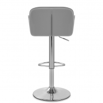 Chaise de Bar Chrome Brossé Faux Cuir - Berlin Gris