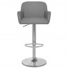 Chaise de Bar Chrome Brossé Faux Cuir - Berlin Gris