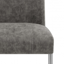 Chaise Métal Simili Cuir - Lancaster Gris