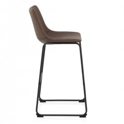 Chaise de Bar Métal Faux Cuir Antique - Bucket Gris
