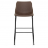 Chaise de Bar Métal Faux Cuir Antique - Bucket Marron