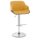 Chaise de Bar Chrome Velours - Dakota Jaune