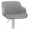 Chaise de Bar Chrome Velours - Dakota Gris