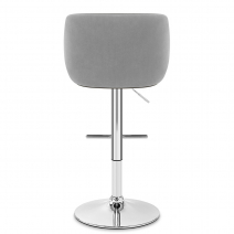 Chaise de Bar Chrome Velours - Dakota Gris