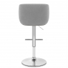 Chaise de Bar Chrome Velours - Dakota Gris