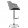 Chaise de Bar Chrome Velours - Dakota Gris