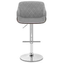 Chaise de Bar Chrome Velours - Dakota Jaune