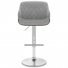 Chaise de Bar Chrome Velours - Dakota Gris