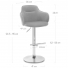 Chaise de Bar Chrome Velours - Vista Gris