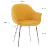 Chaise Métal Velours - Flare Jaune