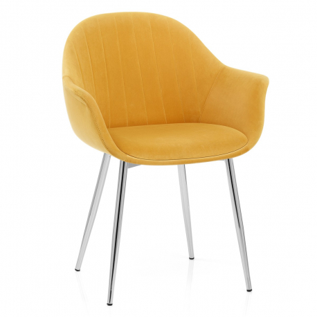 Chaise Métal Velours - Flare Jaune